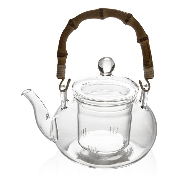 GTP0308 Glass Teapot with Bamboo Handle